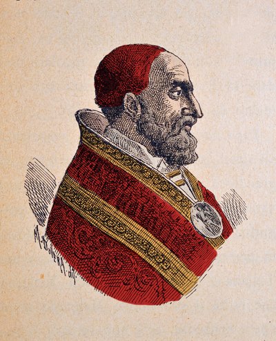 Porträt von Papst Gregor XIII. (1572-1585), 1898 (Gravur mit späterer Kolorierung) von Italian School